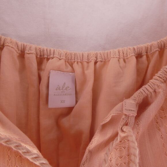 Alé by Alessandra Women's XS Blush Pink Off The Shoulder Dress Tie Front Bust - Picture 6 of 9